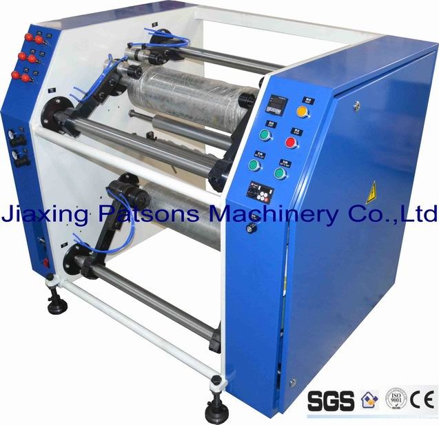 Semi automatic stretch film rewinding machine